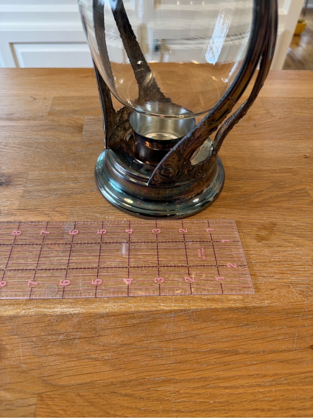 Antique Silver Tilting Glass Coffee Carafe & Warming Stand | Art Nouveau | HTF - Picture 3 of 11